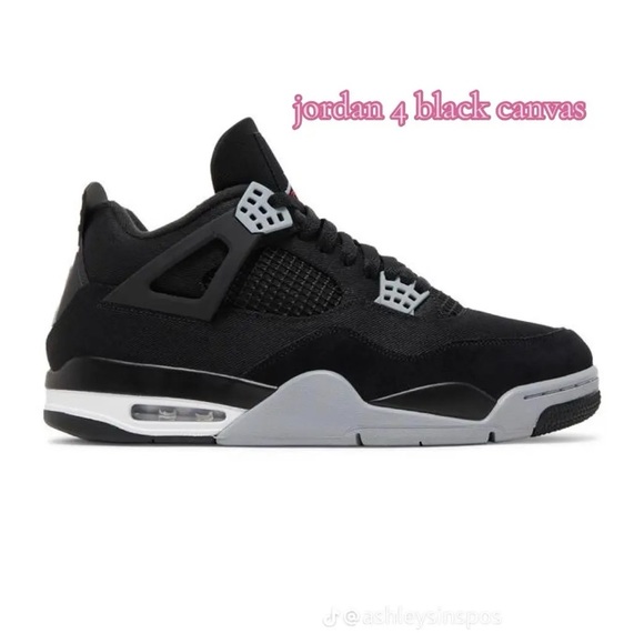 Black Canvas Jordan 4’s - Picture 1 of 1